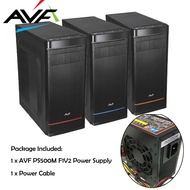 Official AVF ACSD573 Shieldo Black Series ATX Casing with 500W Power Supply