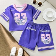 Infant Toddler Baby Girl 0-3Y Sports Jersey And Shorts Set, Basketball, Soccer, Hockey Design, Short
