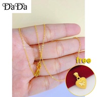 100% Original 22k Saudi Gold pawnable necklace womens skeleton O plain chain accessories gift for wo