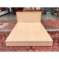 香榭二手家具*全新品 高雅簡易白橡色 標準雙人5尺床組(床箱+床片)-床頭片-床底-木箱-雙人床-床架-套房床組-三分板