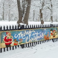 Vintage Christmas Decorations Merry Christmas Banner Vintage Santa Claus Snowman Yard Signs Xmas Hol