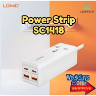 LDNIO 65W Multifunction Universal Power Adapter SC1418 Power Strip Extension Socket Fast Charger UK 