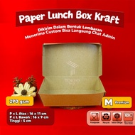 PAPER LUNCH BOX BAHAN KRAFT/LUNCH BOX PAPER COKLAT SIZE M  L  S  XS