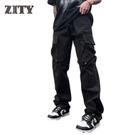 ZITY Men's Slim Fit Rock Cargo Pants Hip Hop Multi-Pocket