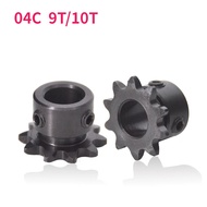 1pcs 04C Chain Gear 45# Steel 9T/10T Tooth 5/6/8/10mm Bore Industrial Sprocket Wheel Motor Chain Dri