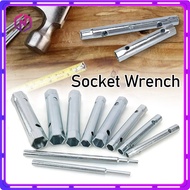 10pcs 6-22mm Plumber Back Nut Wrench Set Hollow Tubular Socket Double-Ended Chrome-Plated Spark Plug