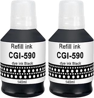 Molabel Compatible 2Ink Cartridge GI-490/GI-590BK (2Black) Replacement for Canon PIXMA G4511/G3501/G
