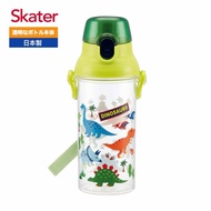 (日貨)Skater 直飲式彈蓋 透明水壺/隨身瓶/冷水壺/水壺/運動水壺(480ml)-恐龍(綠)