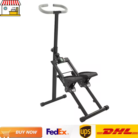 White/Black Folding Stair Stepper for Home Gym Exercise| Full-Body Workout Vertical Climber| Cardio