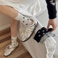 Cute Paw Print Crew Socks Casual Cotton Socks for Women
