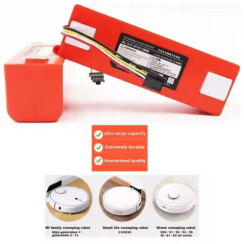 Sweeper Battery BRR-2P4S-5200D 5200S for XIAOMI Roborock S50 S51 S55 T60 Sweeping Mopping Robot Vacu