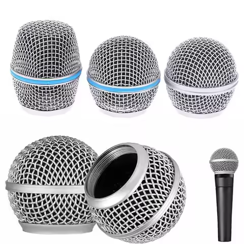 1PC Microphone Replacement Head Steel SM58 Mesh Handheld Microphone Grill Mesh Head Fits Shure Beta 