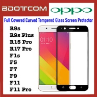 Full Covered Curved Tempered Glass Screen Protector for Oppo R9s / R9s Plus / R15 Pro / R17 Pro / F1s / F5 / F7 / F9 / F11 / F11 Pro (Black)