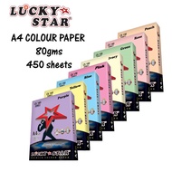 Lucky Star A4 Light Colour Paper 80gsm(450 Sheet) pink / rose / yellow / green / purple / blue / ivory / peach