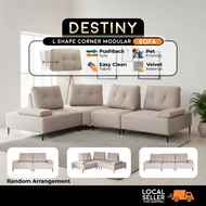 SKL Furniture DESTINY Premium Corner Sofa | Adjustable Multifunction | 4 Seater Push Back