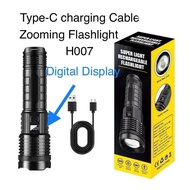 Zooming Flashlight H007 Rechargeable High Lumens Waterproof Powerful Camping Zoom