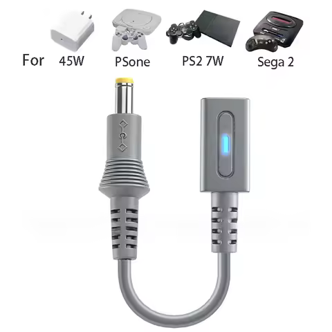 for Sony PS1 PS2 70000 Sega Drive 2 Genesie 2 Charging Cable USB C to DC4.8X1.7mm Plug Convert Cord 