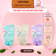 CHÍNH HÃNG - Nước giặt xả quần áo Aiko 2 trong 1 600gr dành cho trẻ sơ sinh hương thơm dịu nhẹ an to