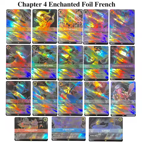 Lorcana Cards Foil Chapter 4 Enchanted Proxy Ursula's Return Sisu Goofy Cinderella Diablo German/Fre