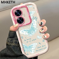 MHKETH Case For Realme C55 C33 Narzo N55 Fashion Butterfly Personalized Mobile Phone Frame
