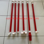 MERAH Red pipe in put Out put Aquarium red pipe length 50 cm size 20 mm plus STRAIGHT BULKHEAD knee 