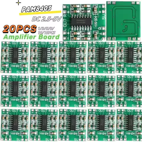 1-20PCS PAM8403 Audio 2x3W PAM 8403 Mini Digital Power Amplifier Board for Class D Stereo Audio Ampl