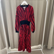 HnM midi dress new red blue hm