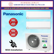 [Bulky] Panasonic 5 ticks R32 System 2 Air Conditioner CU-2XU20YBZ x 1 + CS-XU9XKZW x 1 + CS-XU18XKZW x 1
