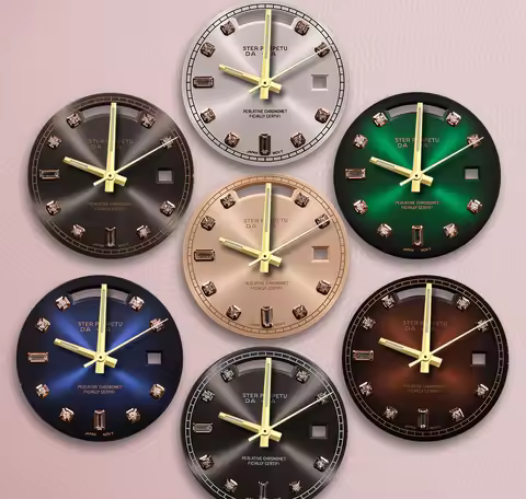 S Logo 31mm 8285 Dial Gemstone dial gradient dial No Hands Fit 8285 Movement No Luminous Watch Modif