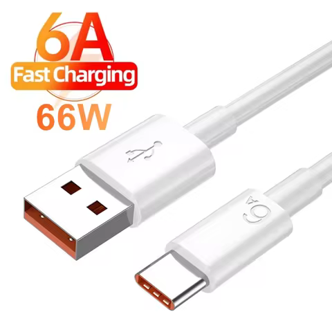 1/3Pcs 6A 66W USB to Type C Fast Charging Data Cable for Huawei Xiaomi iPhone Samsung USB C Quick Ch