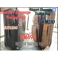 (1) LEATHER LUGGAGE BAG 28" inch RM290 (2) LUGGAGE TROLLY BAG 24" inch RM200 = BUY BOTH AT RM475 Kop