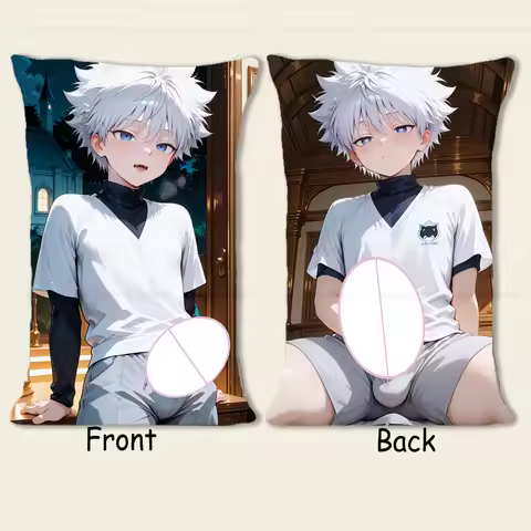 R18+ Dakimakura Anime Killua Zoldyck Pillow Cover Sofa Cushion Double-side Print Throw Pillow Case 4
