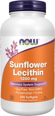 Now Foods Lecithin Sunflower Lecithin 1200 mg 100/200 Softgels นาวฟู้ดส์ เลซิติน 1200 มิลลิกรัม เลซิ