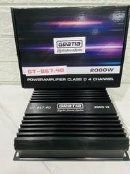 GRATIA รุ่น GT-867.4D เพาเวอร์แอมป์ สำหรับขับเสียงกลางแหลมได้16ดอก Class D 4CH 2000watts.วัตต์