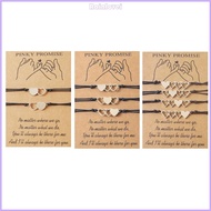 RAINL 2 3 4Pieces Best Friend Wax Bracelets Sister Matching Distance Heart Bracelet