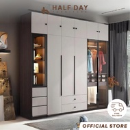 Solid wood wardrobe bedroom home with glass door modern simple open door storage cabinets light luxury wardrobe