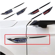 xps 1 Set Stainless Steel Car Door Fender Metal Side Logo Stickers （Left And Right) For Nissan Livina Grand livina L10 L11 ND1W Accessories