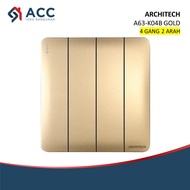 ARCHITECH A63 GOLD 4 GANG 2-WAY HOTEL SWITCH