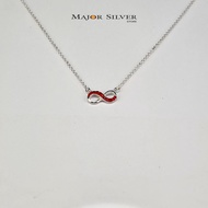 สร้อยคอเงินแท้ 92.5% ยาว 16+2 นิ้ว พร้อมจี้ Infinity ติดพลอย Crystal น่ารักมาก : cn-Inf13-cad28