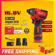 Cordless Brushless Impact Driver 2400RPM Screwdriver Impact Drill Batteries PD-BIS16.8V 160Nm Driver