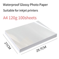 100 Sheets A4 Single Sided Glossy Photo Paper 8.3X11.7 Inch waterproof Photo Paper for Inkjet Printe