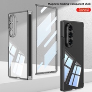 New For Samsung Z Fold7 Phone Case Fold7 With HD Membrane Transparent Magnetic Anti-drop Phone Case