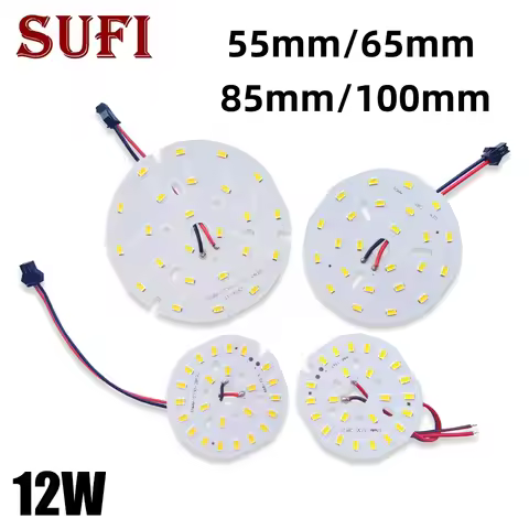 12W LED Bulb Chip 55mm 65mm 85mm 100mm Light Beads Light Sourse With Aluminum Plate Base For 12 Watt