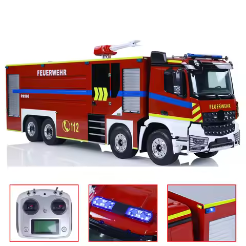 8x4 1/14 Remote Control Fire Fighting Truck RC PS002 Fire Sprinkler Vehicles W/ Sounds Lights System