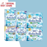 SOFY Cooling Fresh Sanitary Pad Pantyliner - Day Ultra Slim, Extra Long Maxi, Night Slim Wing (155mm