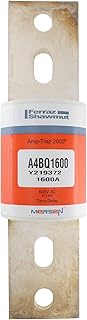 Mersen A4BQ Amp-Trap 2000 Time-Delay/Class L Fuse, 600VAC/500VDC, 200kA AC/100kA DC, 1600 Ampere, 3"