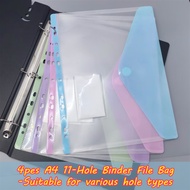 4pcs A4 Ring Binder Pockets File Bag Loose Leaf Bag for 2/3/4 Ring Binder Transparent Binder Pouch