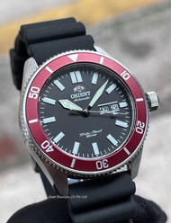 * OFFICIAL ORIENT WARRANTY * Brand New Orient Ray 3 Kano Red Bezel on Bracelet Mens Automatic Divers Watch RA-AA0011B