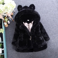 Faux Fur Coat for Girls Childrens Clothing New Winter Girls Wool Sweater Jacket Baby Girls Fur Padde