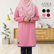 (XS-7XL) TUDIAA AYRA Tshirt Muslimah Basic Jersey Microfiber Size Plus Size / Baju Size Besar